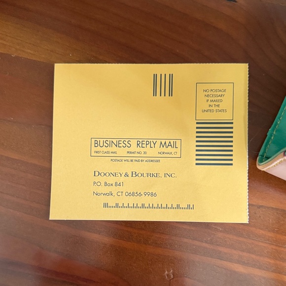 Dooney & Bourke Aqua and Beige Tote - Picture 4 of 8